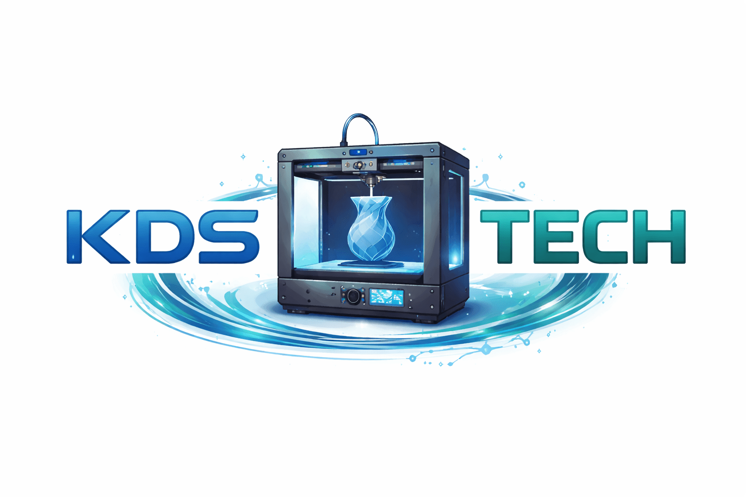 3D Printer Logo mit moderner Technik